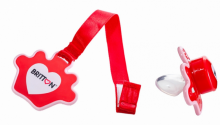 Britton Set Art.B1523+B1509 Feeding set: training cup 200 ml + silicone soother with holder 3–6 m