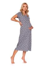 Doctornap  Cotton Night Dress Art.TM.4119.DARK_GREY.S.01  Kokvilnas naktskrekliņš grūtniecēm/barošanai