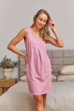 Doctornap  Cotton Night Dress Art.TCB.7460.BLUSH_ROSE.S.01  Kokvilnas naktskrekliņš grūtniecēm/barošanai