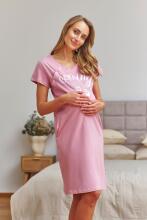 Doctornap  Cotton Night Dress Art.TCB.7459.BLUSH_ROSE.S.01  Хлопковая ночная рубашка для беременных/кормления