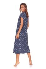 Doctornap  Cotton Night Dress Art.TM.4119.DEEP_BLUE Kokvilnas naktskrekliņš grūtniecēm/barošanai