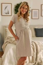 Doctornap  Cotton Night Dress Art.TCB.9928.STRIPES Хлопковая ночная рубашка для беременных/кормления