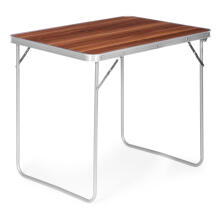 Camping table, folding picnic table, 80x60 cm, brown, MultiGarden