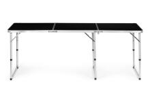 Tourist table, foldable camping table, black top, 180 x 60 cm
