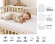 La Bebe™ Waterproof Air Comfort  Mattress Protector Art.290756  Bērnu aizsargājošs matrača pārvalks/pārklājs ar kokvilnas parklājumu,  120x60 cm