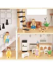 TOOKY TOY Koka Leļļu Māja 25 Gabali