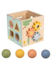 TOOKY TOY Wooden Spring Educational Cube 5in1