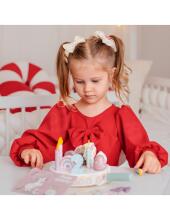 WOOPIE GREEN Wooden Birthday Cake for Cutting with Velcro 27 pcs.