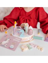 WOOPIE GREEN Wooden Birthday Cake for Cutting with Velcro 27 pcs.