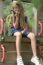 KIDYWOLF two-way radio set for kids and adults, green/orange, up to 6 km, KIDYTALK-GO