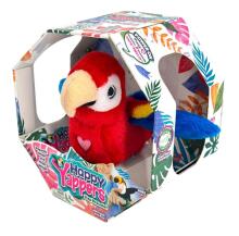 HAPPY YAPPERS interactive plush toy Red Parrot, 9464