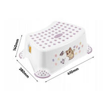 Step stool Tomek &ldquo;Cats&rdquo; 40.5x28.5x14cm white