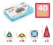 PICASSO TILES Magnetic Construction Set with Pencil Case 40 pcs, PN010