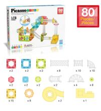 PICASSO TILES Magnetic Construction Set Marble Run 80 pcs, PTMG80
