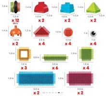 PICASSO TILES Magnetic Construction Set Hedgehog Blocks 41 pcs, PTB41