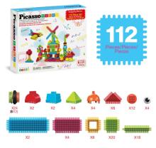 PICASSO TILES Magnetic Construction Set Hedgehog Blocks 112 pcs, PTB112