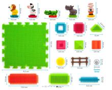 PICASSO TILES Magnetic Construction Set Hedgehog Blocks Safari 100 pcs, PTB100-SAFARI