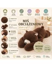 WOOPIE Weighted Plush Toy Balboa Bear Stress Relief Sensory Heavy Bear Cuddly 65cm 2500g