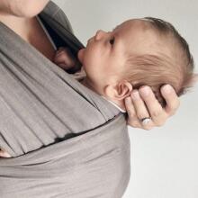La Bebe™ Huggi Sling Merino Wool Graphite Cloud Art.291640 Woven Graphite Grey Merino Wool Baby Sling (470x54 cm)