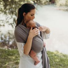 La Bebe™ Huggi Sling Merino Wool Graphite Cloud Art.291640 Woven Graphite Grey Merino Wool Baby Sling (470x54 cm)