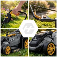 Lightweight Powerful Electric Lawnmower with Adjustment 1400W 34cm Humberg HM-612