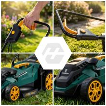 Lightweight Strong Electric Lawn Mower with Adjustment 1400W 34cm Humberg HM-612