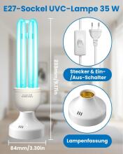 Lamp Disinfectant Ozone Light  Art.291811 Portable UV-C lamp sterilization disinfection