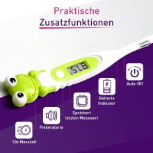 BebBebe Basic Digital Thermometer with Flexible Tip Art.SC 44 Frog Digital thermometer with soft tip