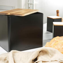 Salter BW128991 Toronto Bread Bin Black/Wooden