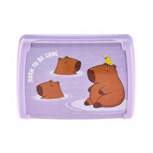 Food storage container deco-click-box midi 1L Carla &ldquo;Capybara&rdquo; 17x13x7cm soft purple