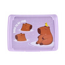 Food storage container deco-click-box mini 0.5L Carla &ldquo;Capybara&rdquo; 17x13x3.5cm soft purple