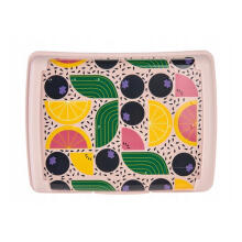 Food storage container deco-click-box midi 1L Carla &ldquo;Fruits&rdquo; 17x13x7cm pink