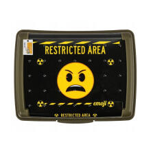 Pārtikas uzglabāšanas trauks deco-click-box midi 1L Carla &amp;quot;Emoji Danger&amp;quot; 17x13x7cm olīvu krāsā