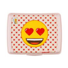 Food storage container deco-click-box midi 1L Carla &amp;quot;Emoji Hearts&amp;quot; 17x13x7cm pink