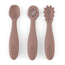 PETITE&MARS 721769 Set of Silicone Learning Spoons 3pcs