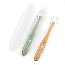 PETITE&MARS 728125 Zestaw 2 silikonowych łyżeczek z etui Take&Match