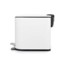 Beldray LA036690WHTPEU7  Slimline D-Shaped Pedal Bin  5-Litre, White