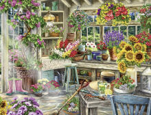 
Ravensburger puzle 2000 gab. Dārznieka paradīze