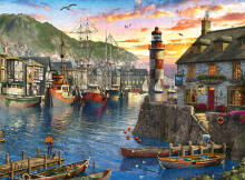 Ravensburger Puzzle 500 pc Sunrise in the Harbor
