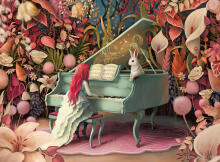 Ravensburger Puzzle 500 pc Rabbit on a Piano
