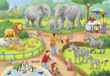 Ravensburger Puzzle 2x24 pc A Day at the Zoo