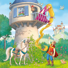 Ravensburger puzle 3x49 gabali Rapunzele, Sarkanā cepure un Varde karalis