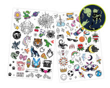 Buki Washable Glow-in-the-Dark Tattoo Set 75 pc
