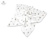 KIECZMERSKI Diapers 75x75 cm MUSLIN 100% cotton cream / leaves 2-pack
