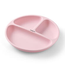 Silikona šķīvis 1482/02 pink+elastīgas karotes 1066 DĀVANA!