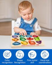 Coogam Wooden Colour Shape Art.294588 Montessori Wooden Puzzle Board