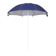 Parasol pludmales 2in1 telts ar sienām regulējams 125-200 cm zils MultiGarden