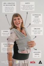 La Bebe™ Huggi Sling Cotton Grey Cloud Art.294742 Bērnu sling no dabīga kokvilna  (470x54 cm)