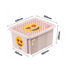 Box with lid 24L Karolina &ldquo;Emoji Hearts&rdquo; 42.5x35.5x22.5cm pink