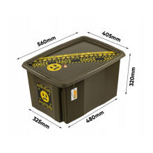 Box with lid 45L Karolina &ldquo;Emoji Danger&rdquo; 55.5x40x30cm olive color